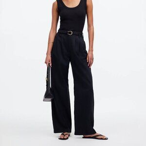 Madewell The Harlow Wide Leg Lightweight Lyocell Blend Pants Black Size 4/S NWT